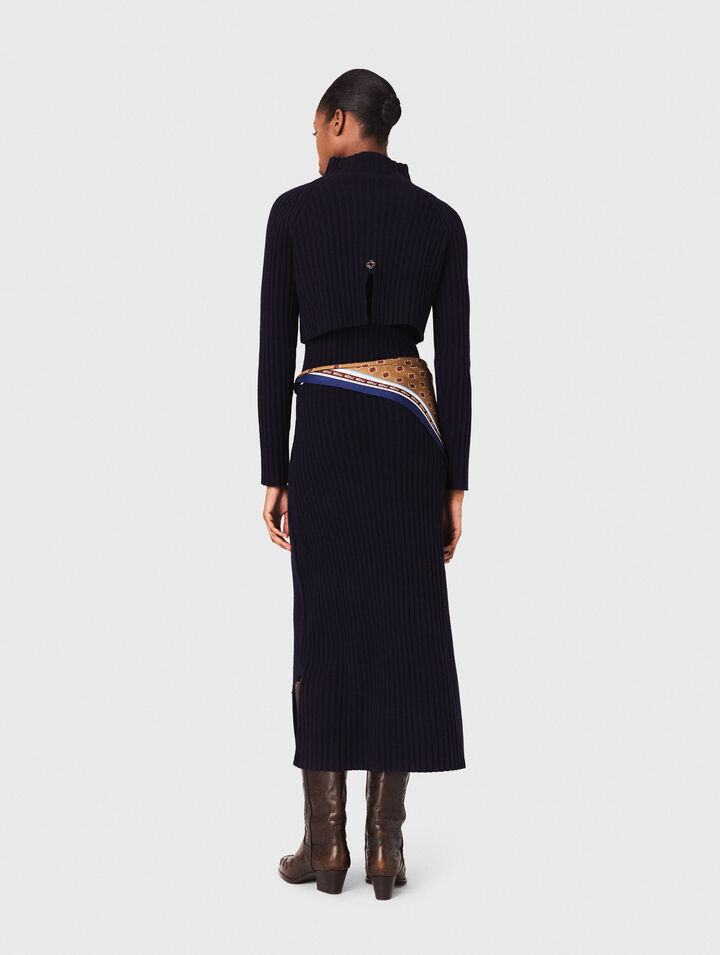 Knit dress with removable jumper