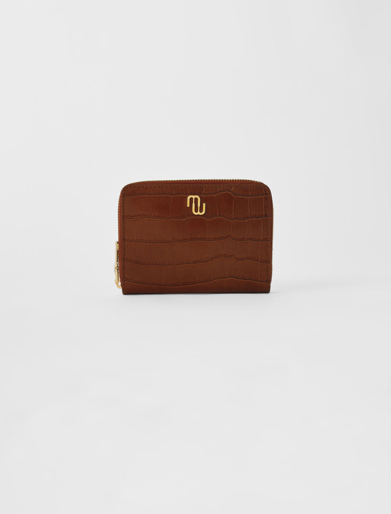 Portefeuille en cuir embossé croco