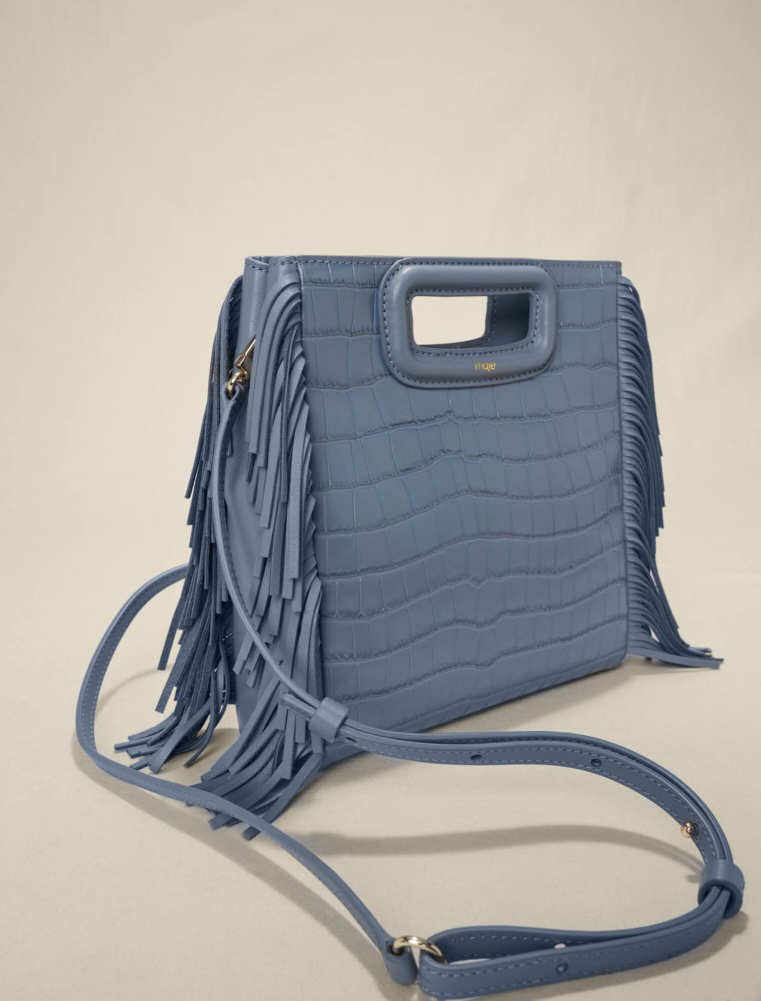 M bag in crocodile-effect leather