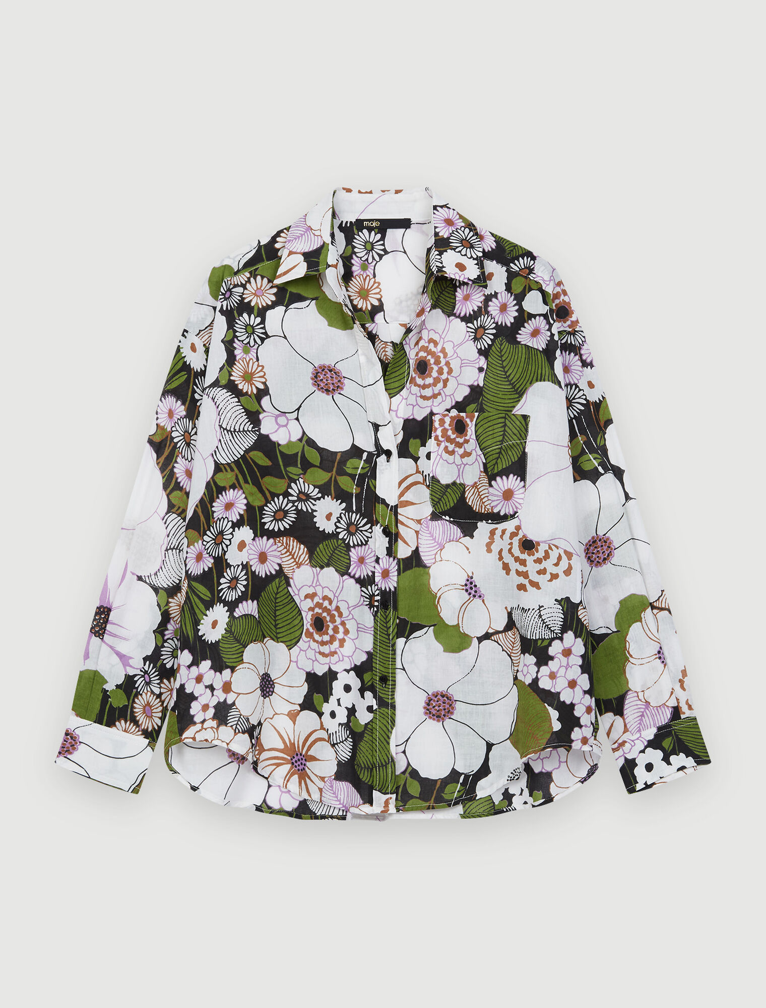 Chemise imprimé à fleurs 70's