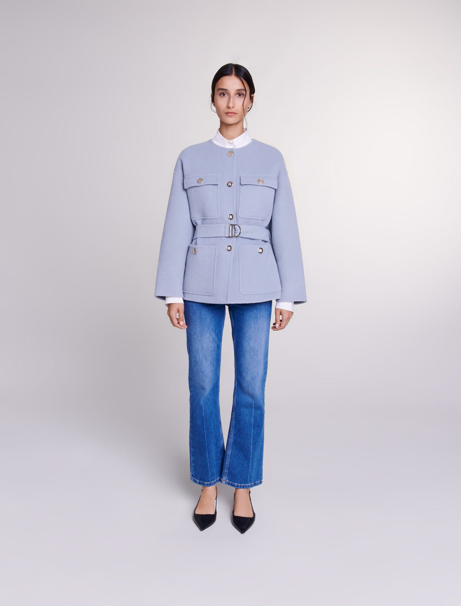Belted short coat
