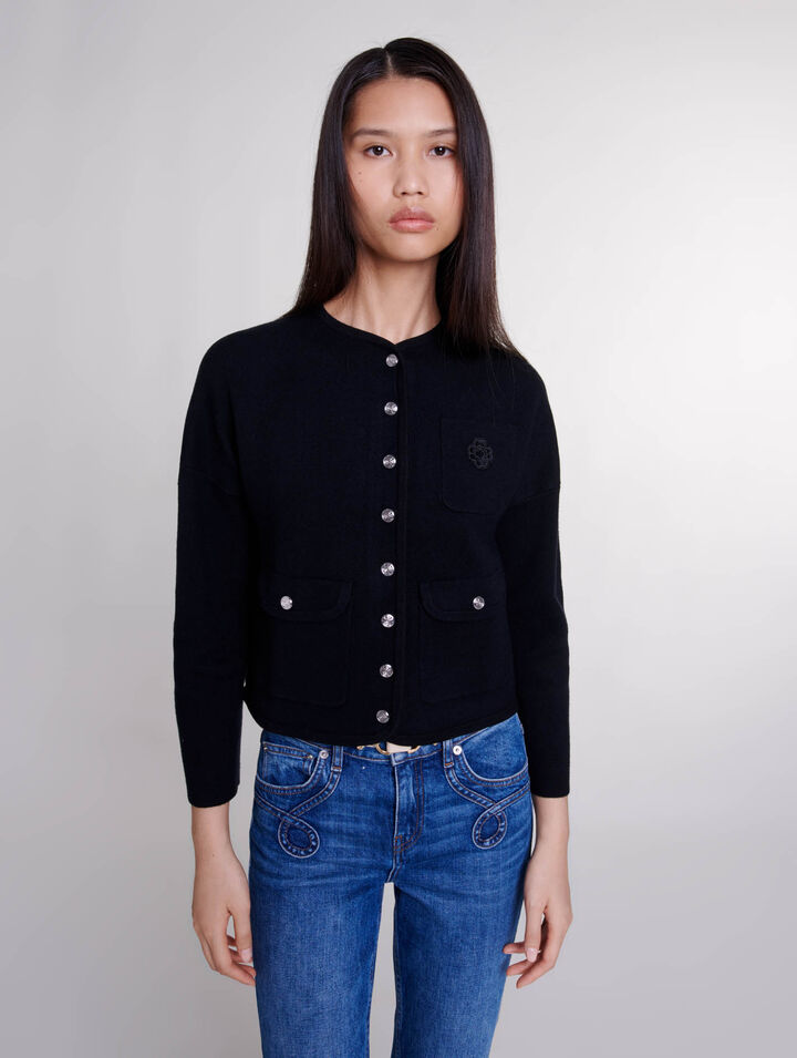 Cardigan court en maille