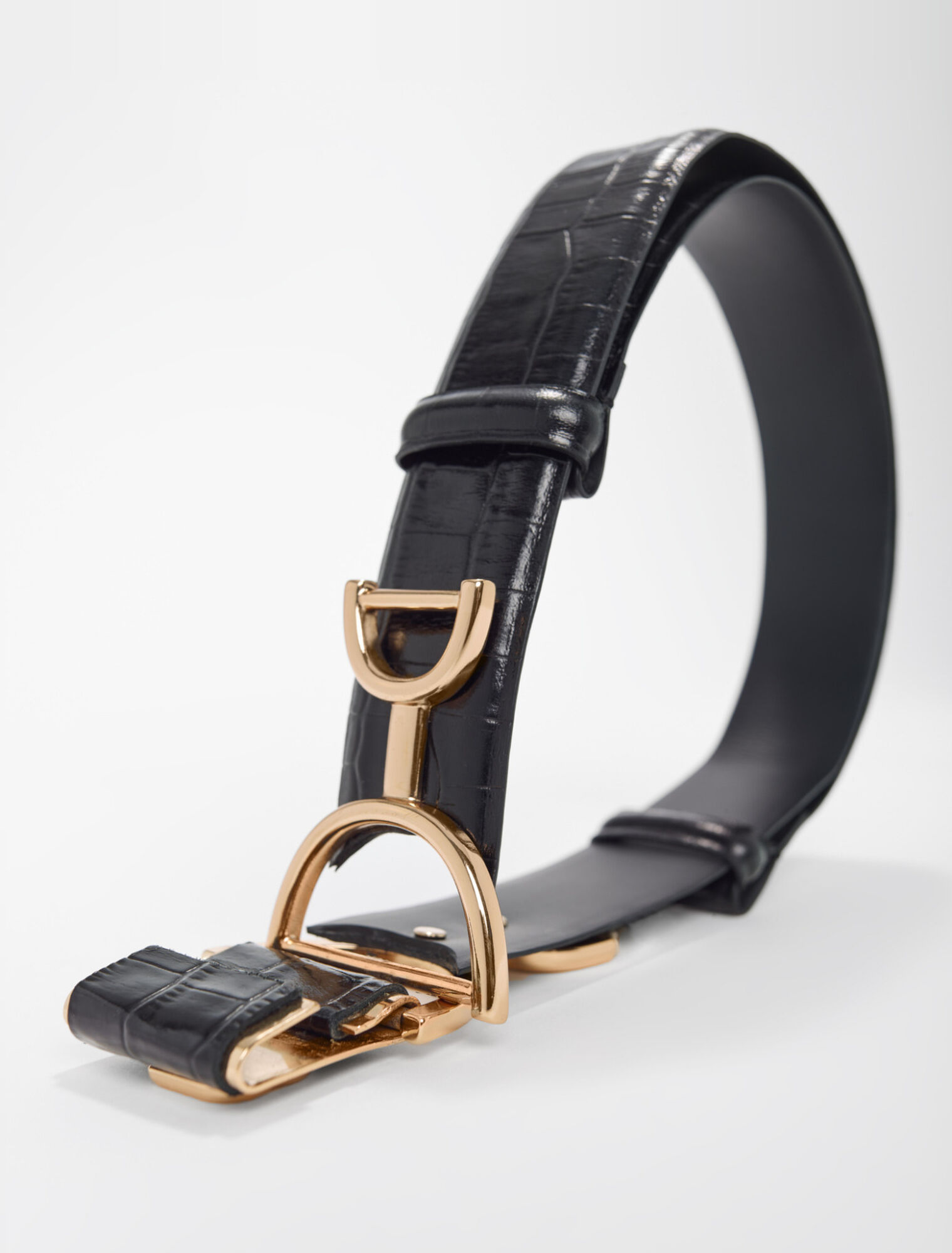 Ceinture en cuir double m Maje
