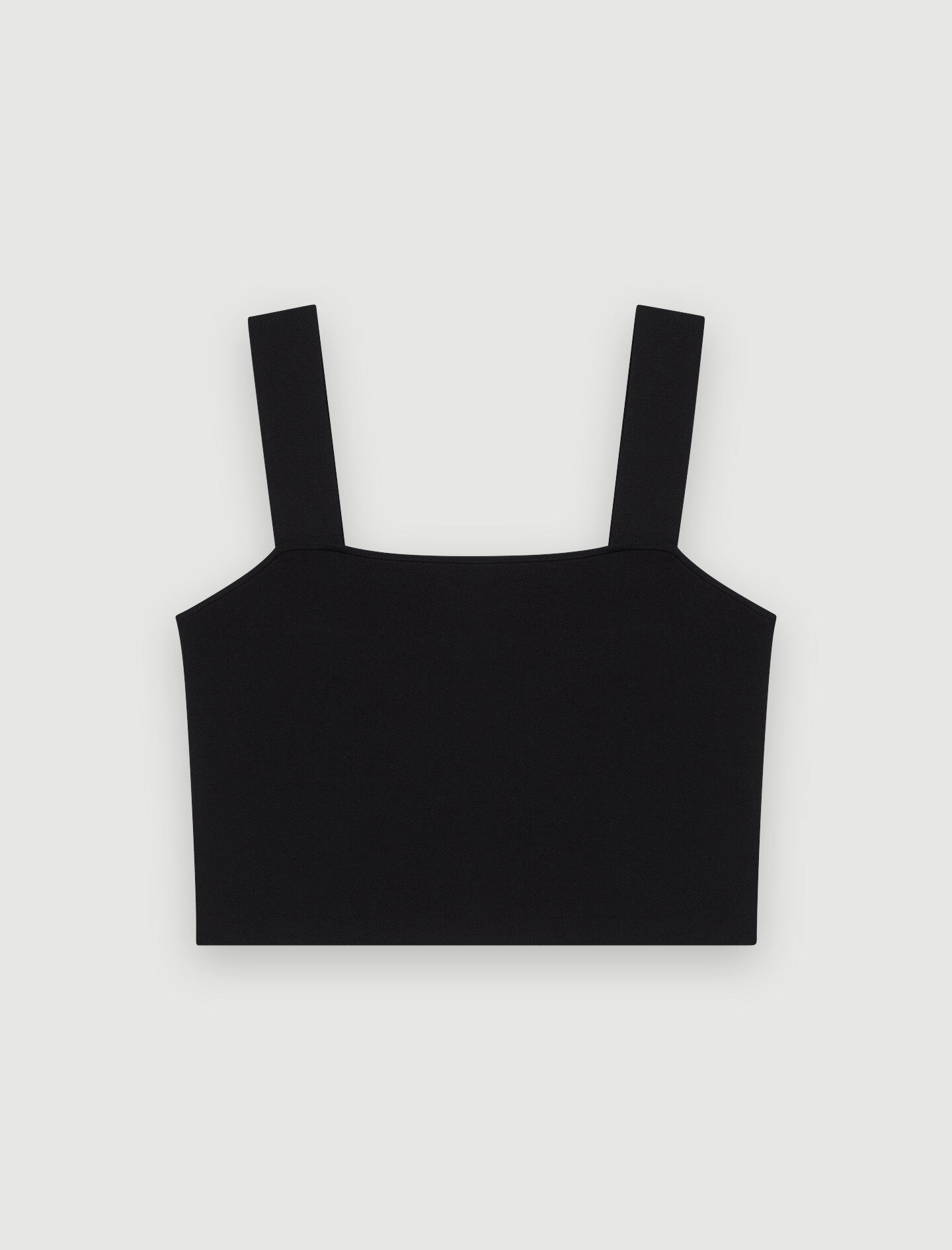 Knitted crop top with straps Black / Gray For Women | Maje