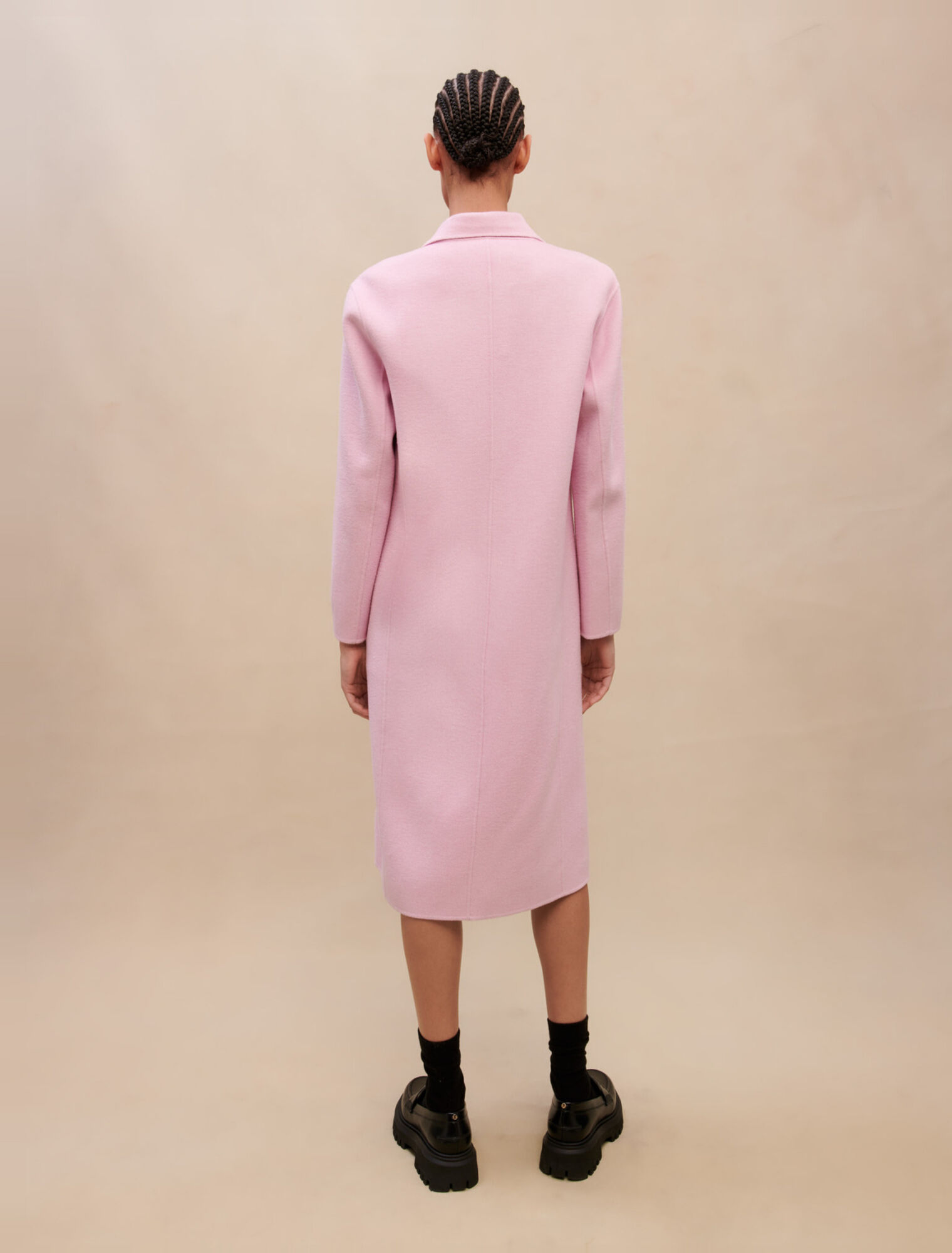 Pink wool coat