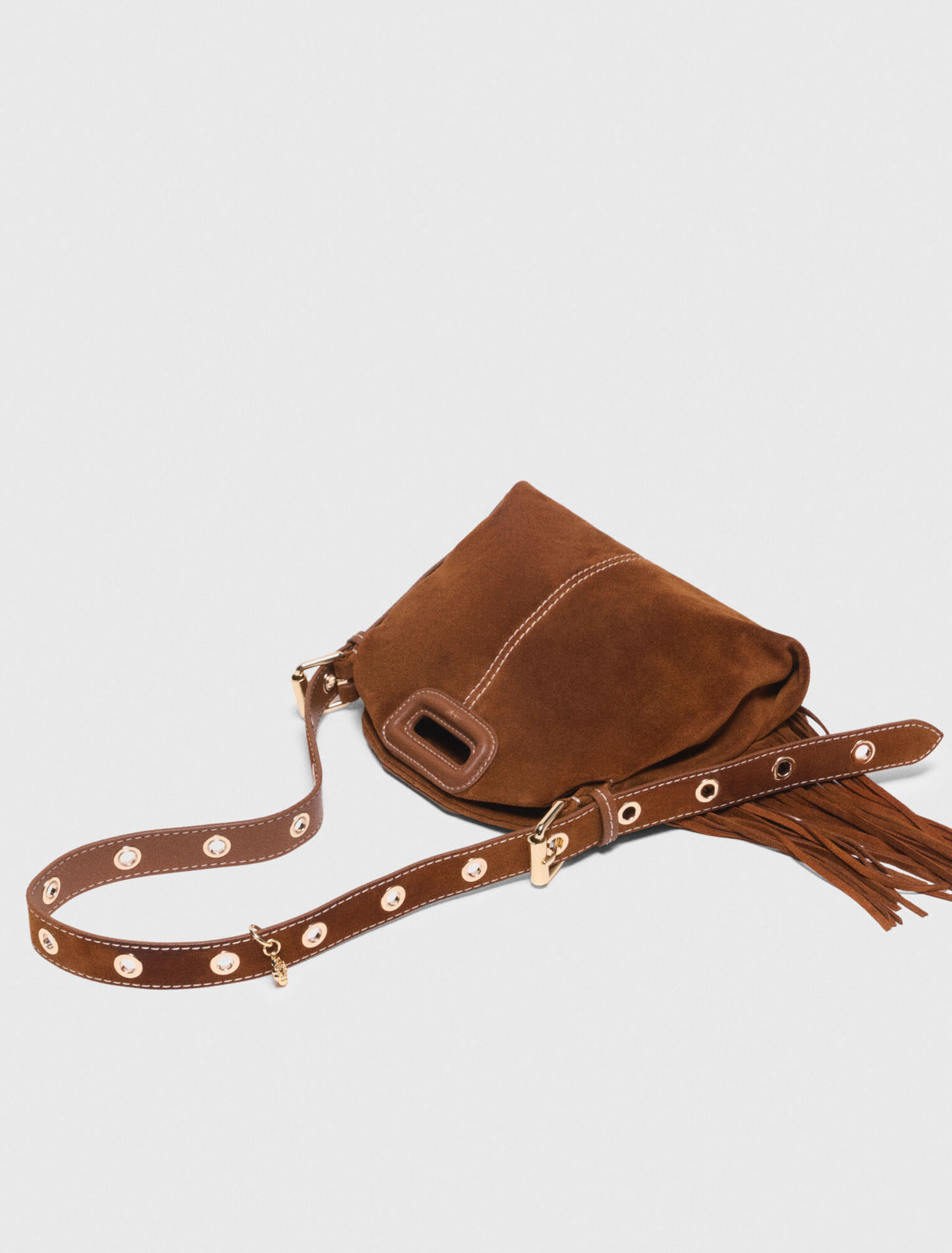 Sac Miss M mini en su&egrave;de surpiqu&eacute;e