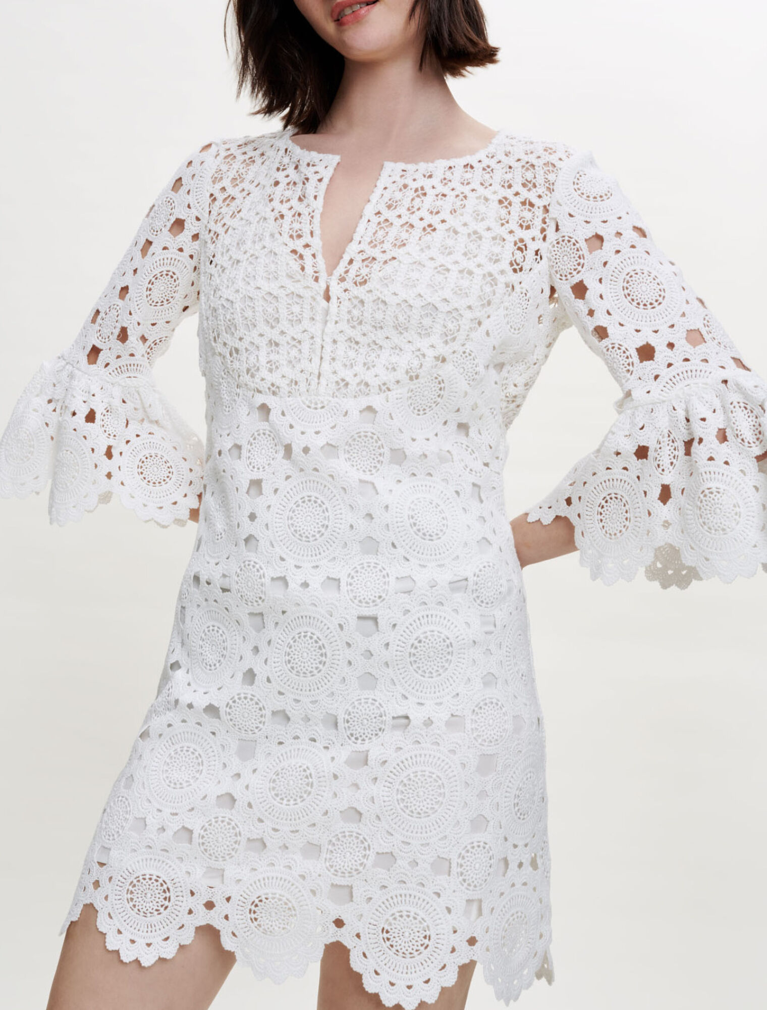 Robe en guipure droite