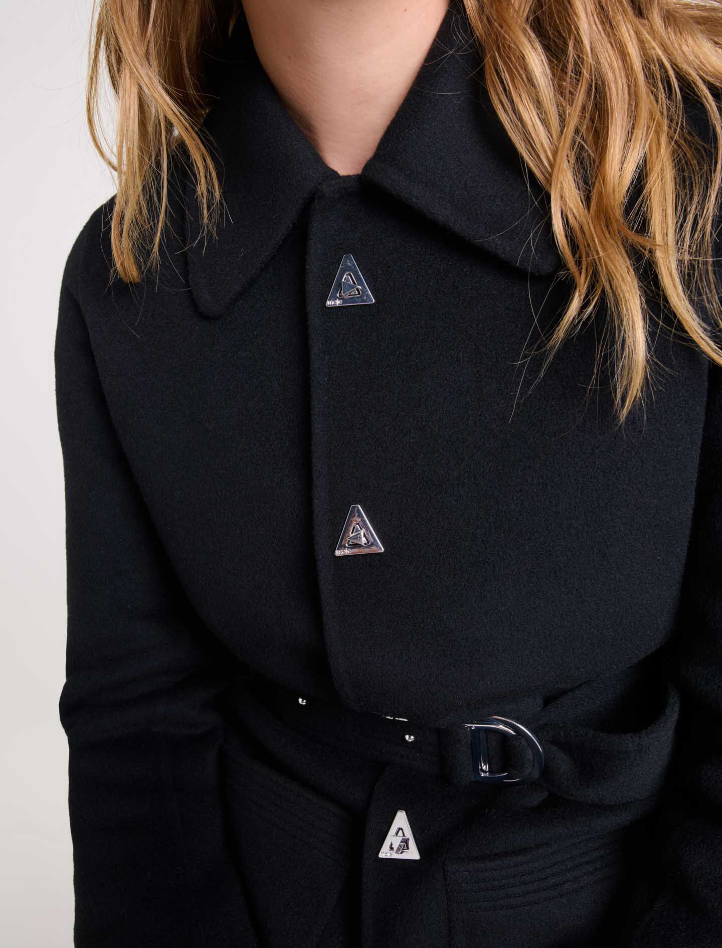 Belted mid-length coat