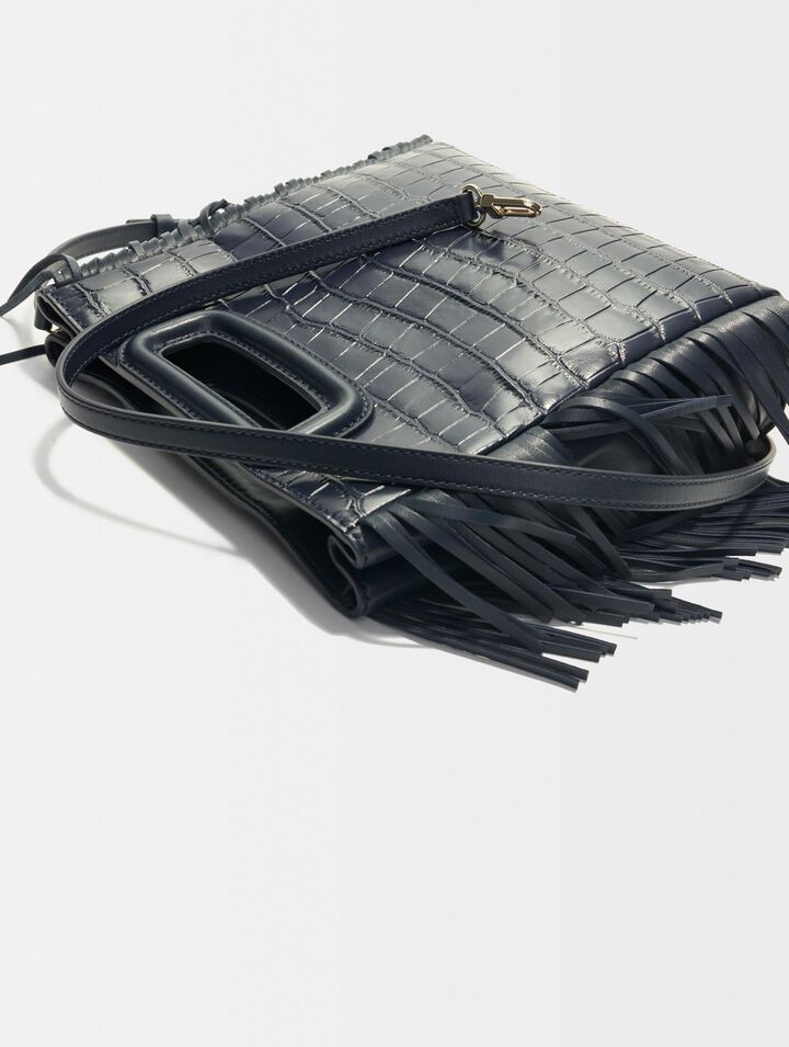 M bag in crocodile-effect leather