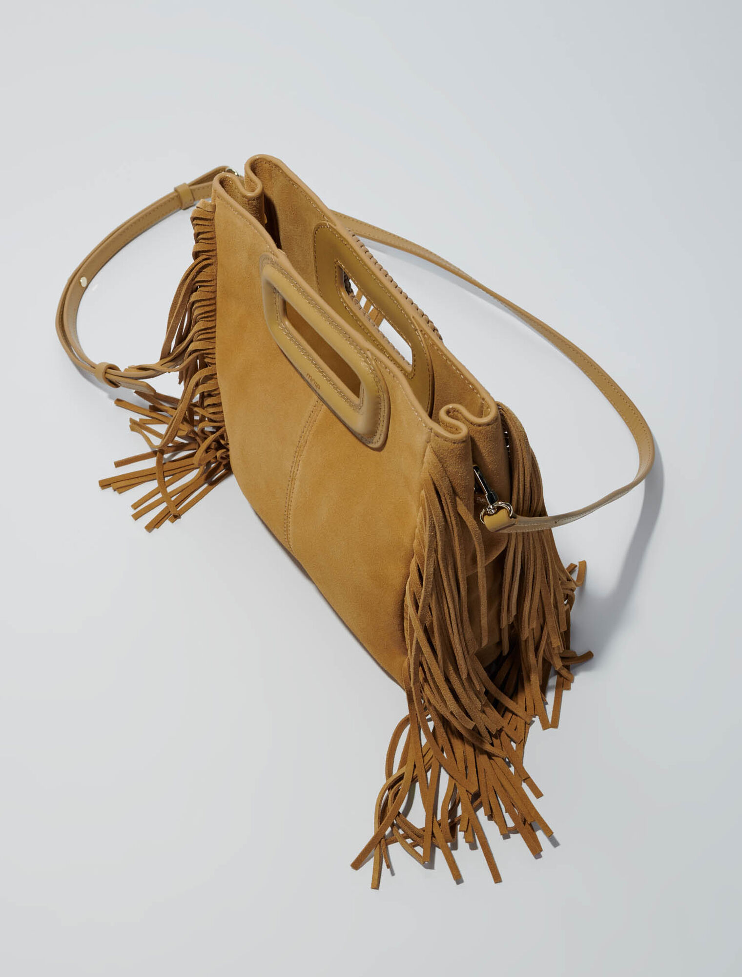 Sac M en suède avec poignée tressée