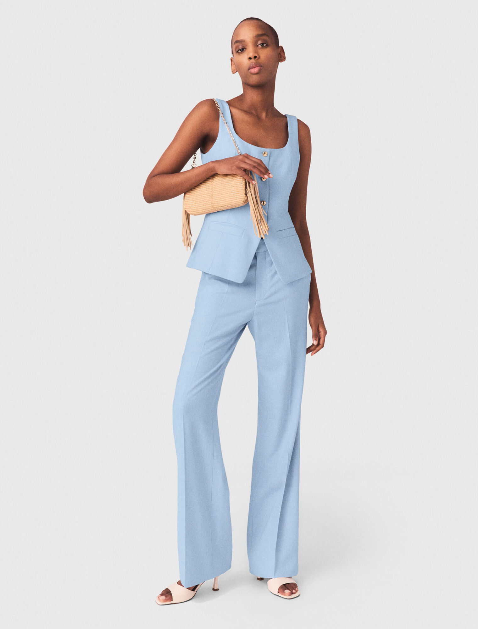 Pantalon de tailleur &agrave; plis