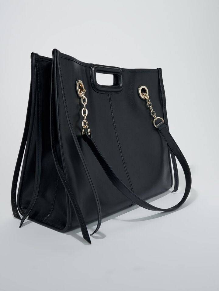 Cabas en cuir à franges