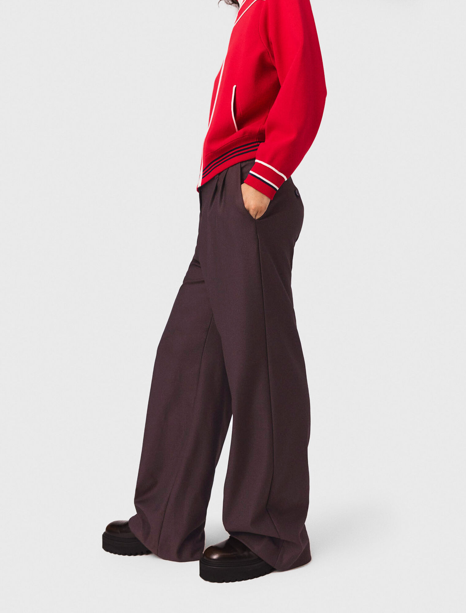 Wide-leg suit trousers
