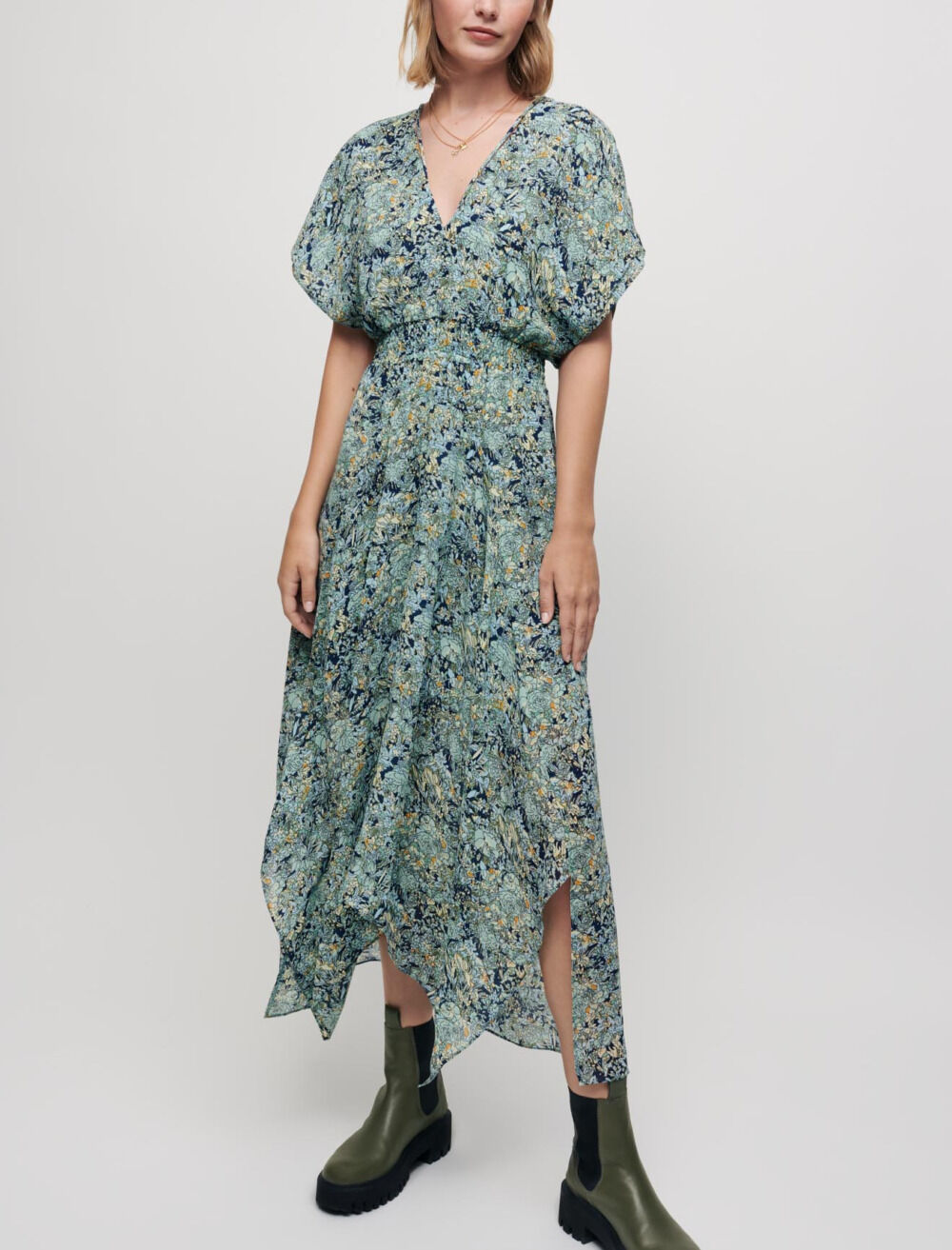 Robe foulard en mousseline imprimee