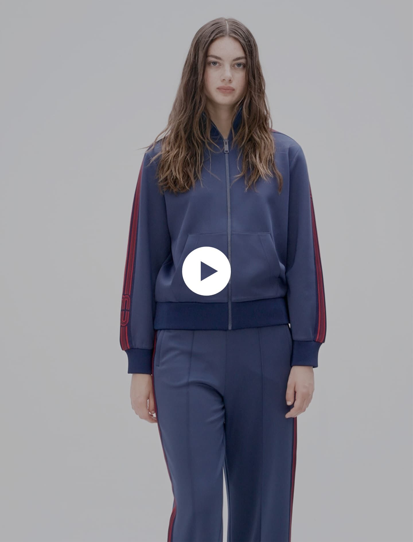 Striped zip-up sweatshirt Blue For Women | Maje