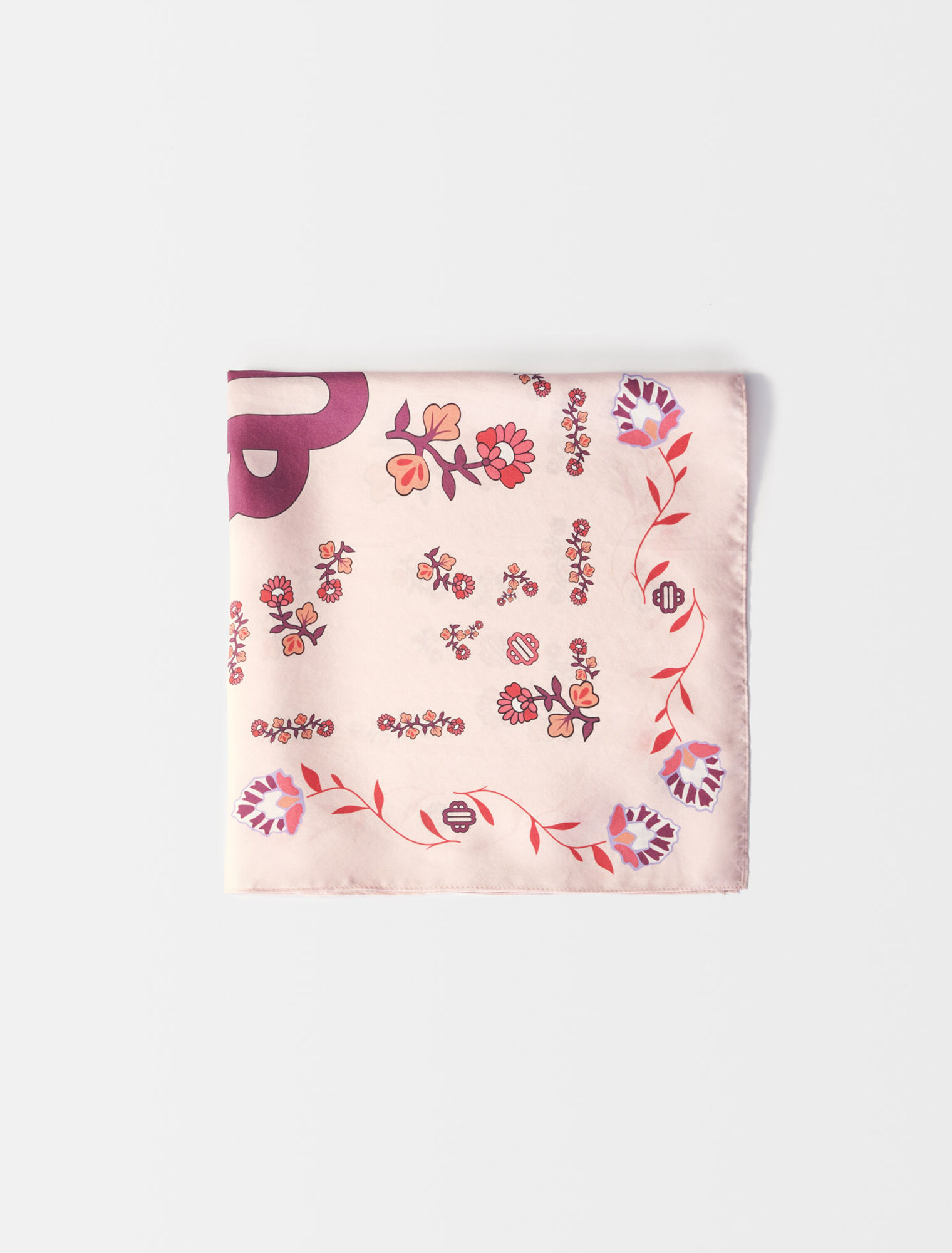 Maje Clover floral print silk scarf