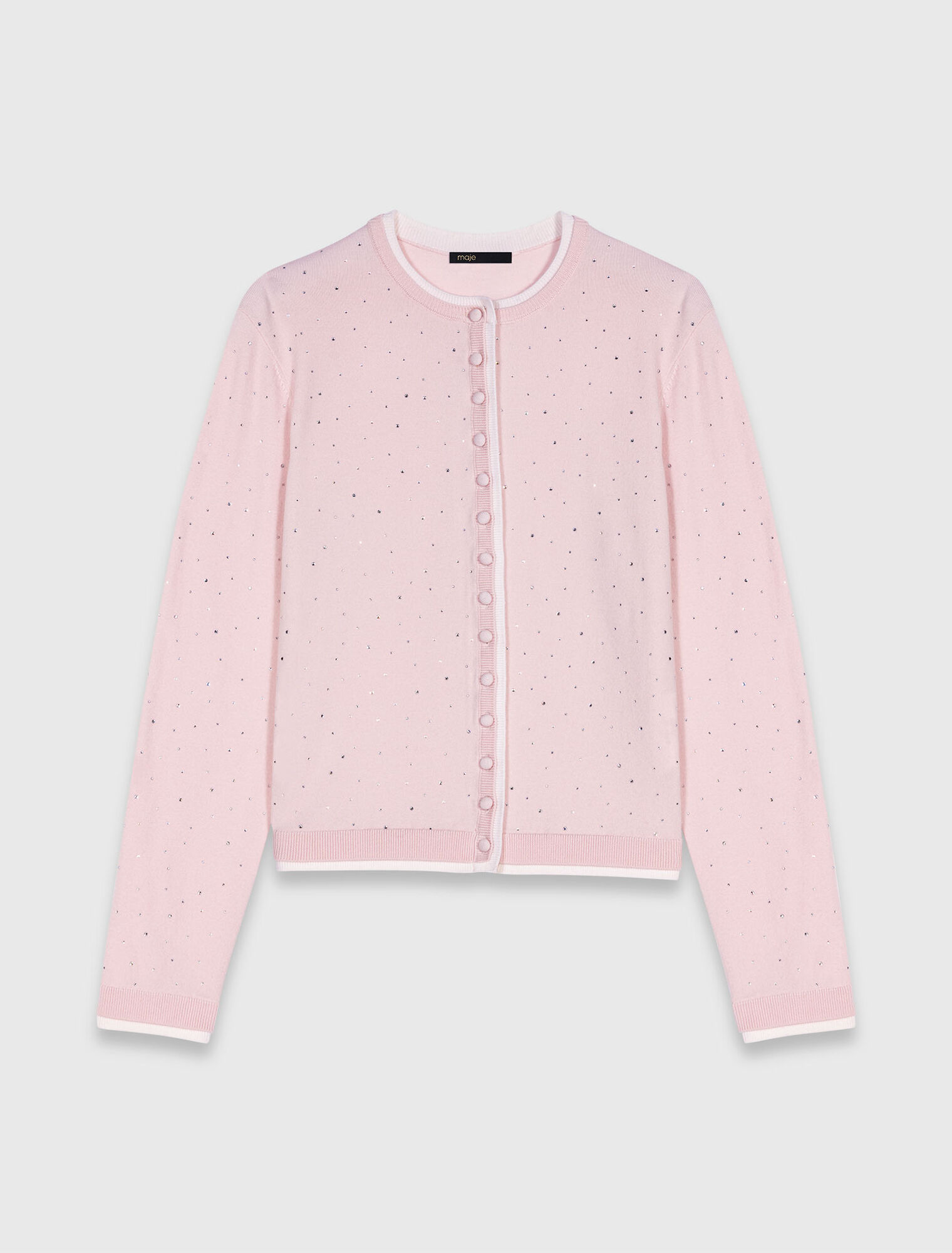 Cardigan 100% laine avec strass 