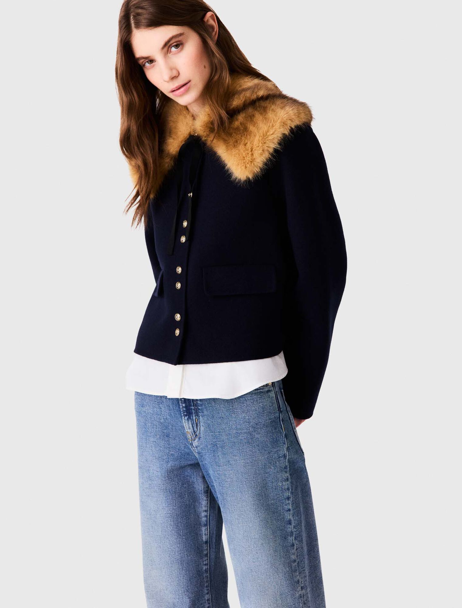 Manteau court en double face