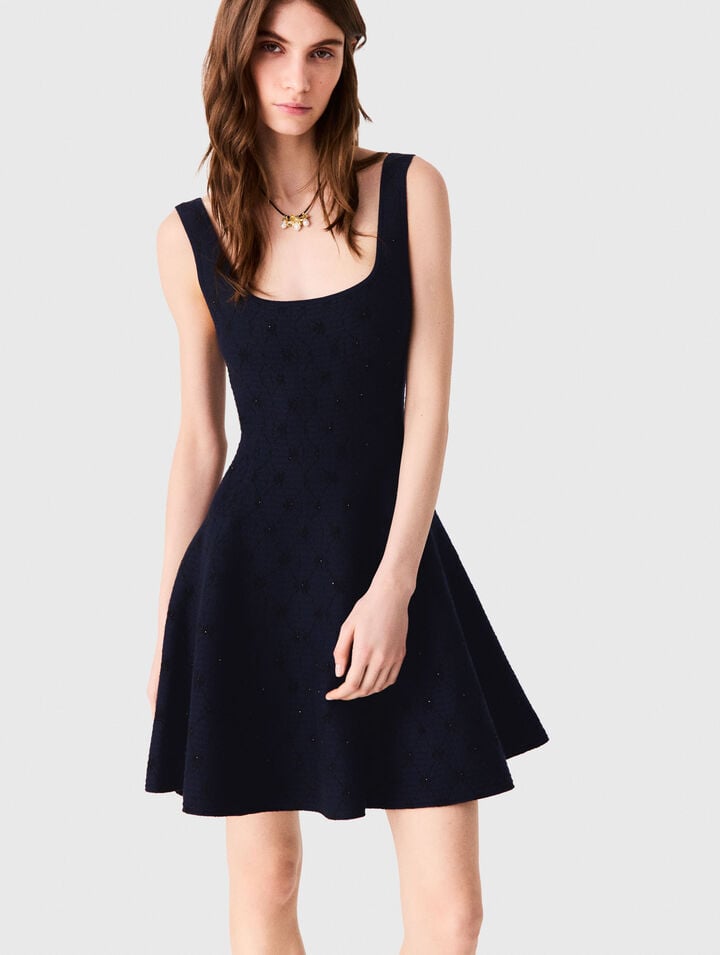 Robe courte patineuse en jacquard