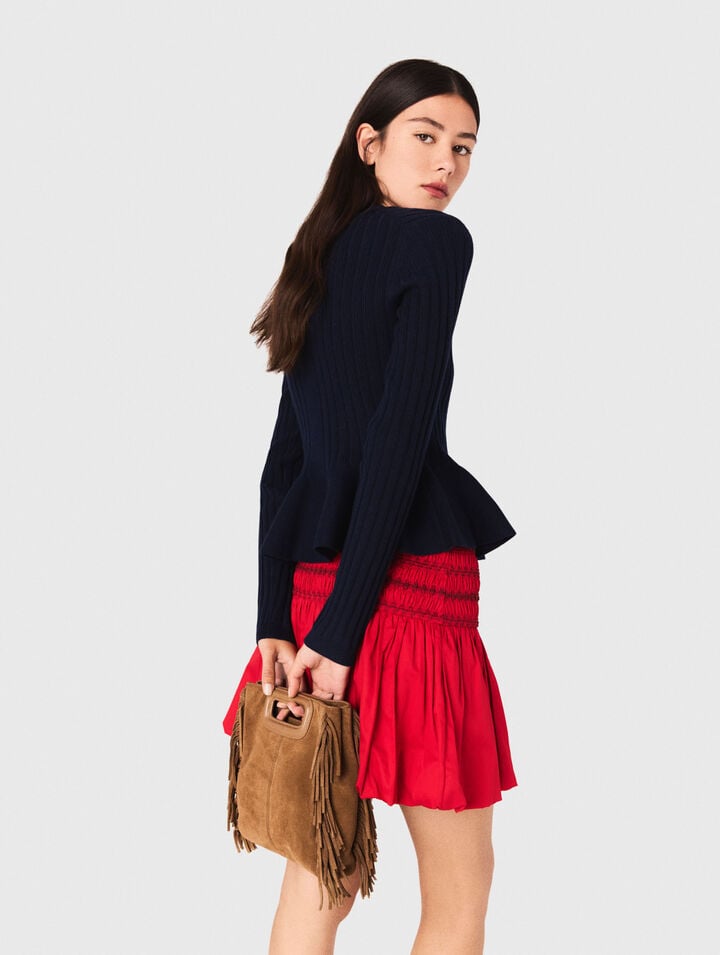 Cardigan à taille péplum