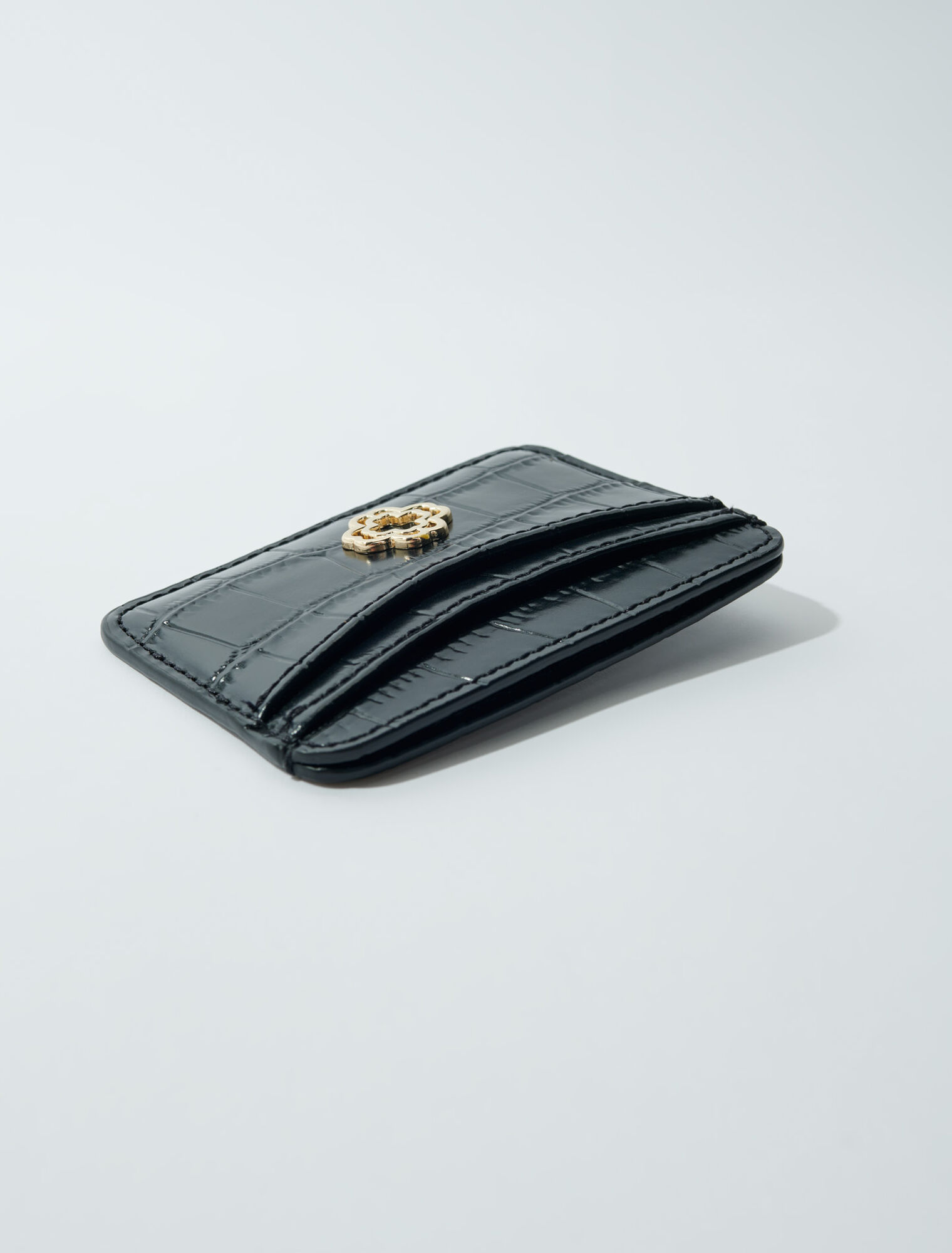 Porte-cartes en cuir effet croco