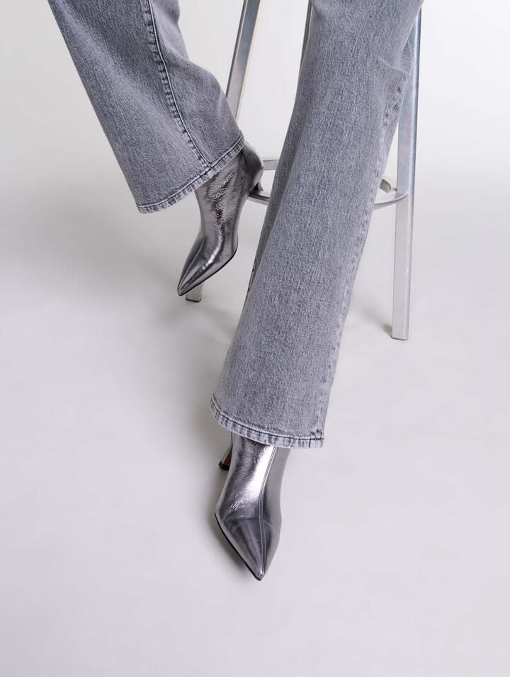 Bottines à bout pointu métalisé