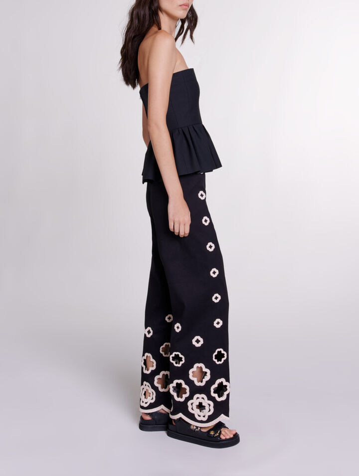 Pantalon large à crochet