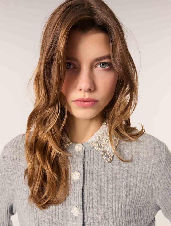 Cardigan à col bijoux