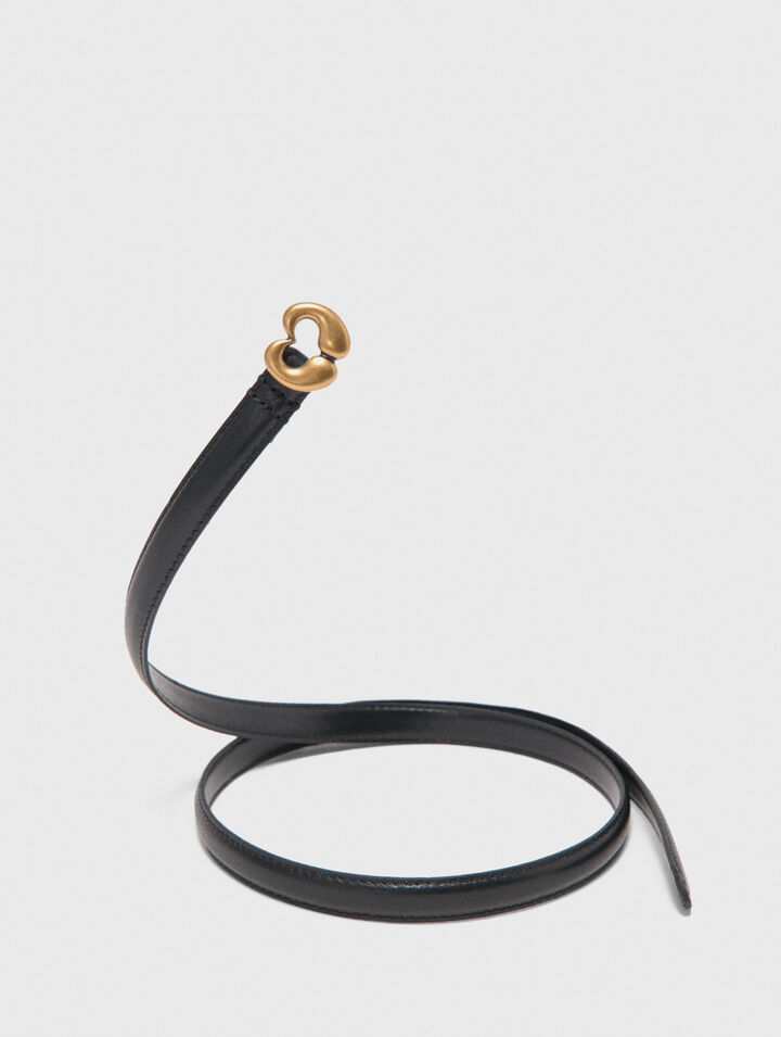Slim leather belt