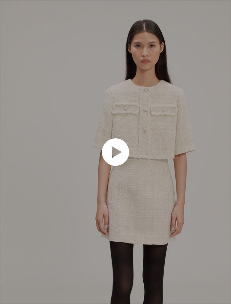 ワンピース May Tweed Mini Dress ワンピース Her lip to May Tweed Mini Dress ecru M THE