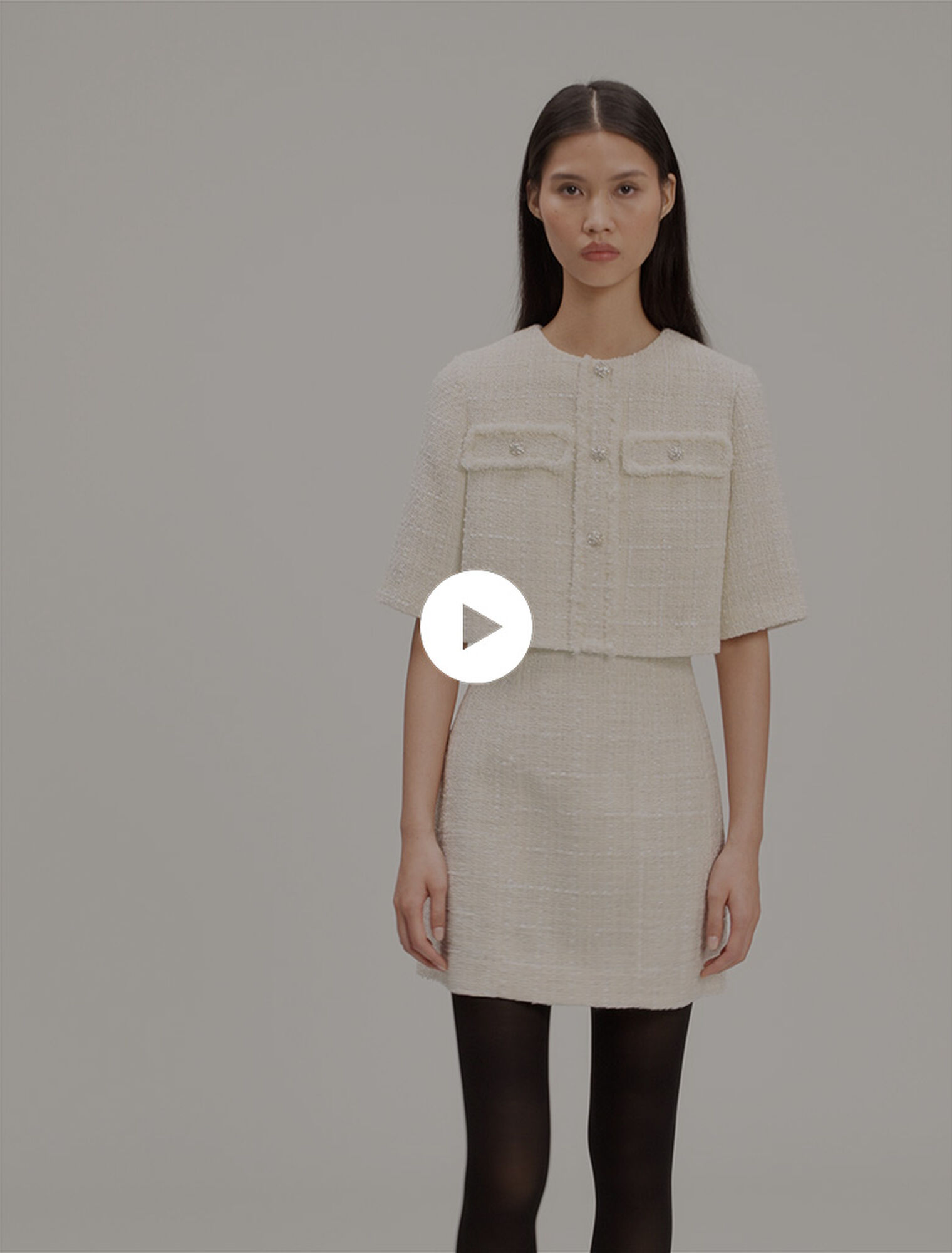 Tweed 2-in-1 mini dress