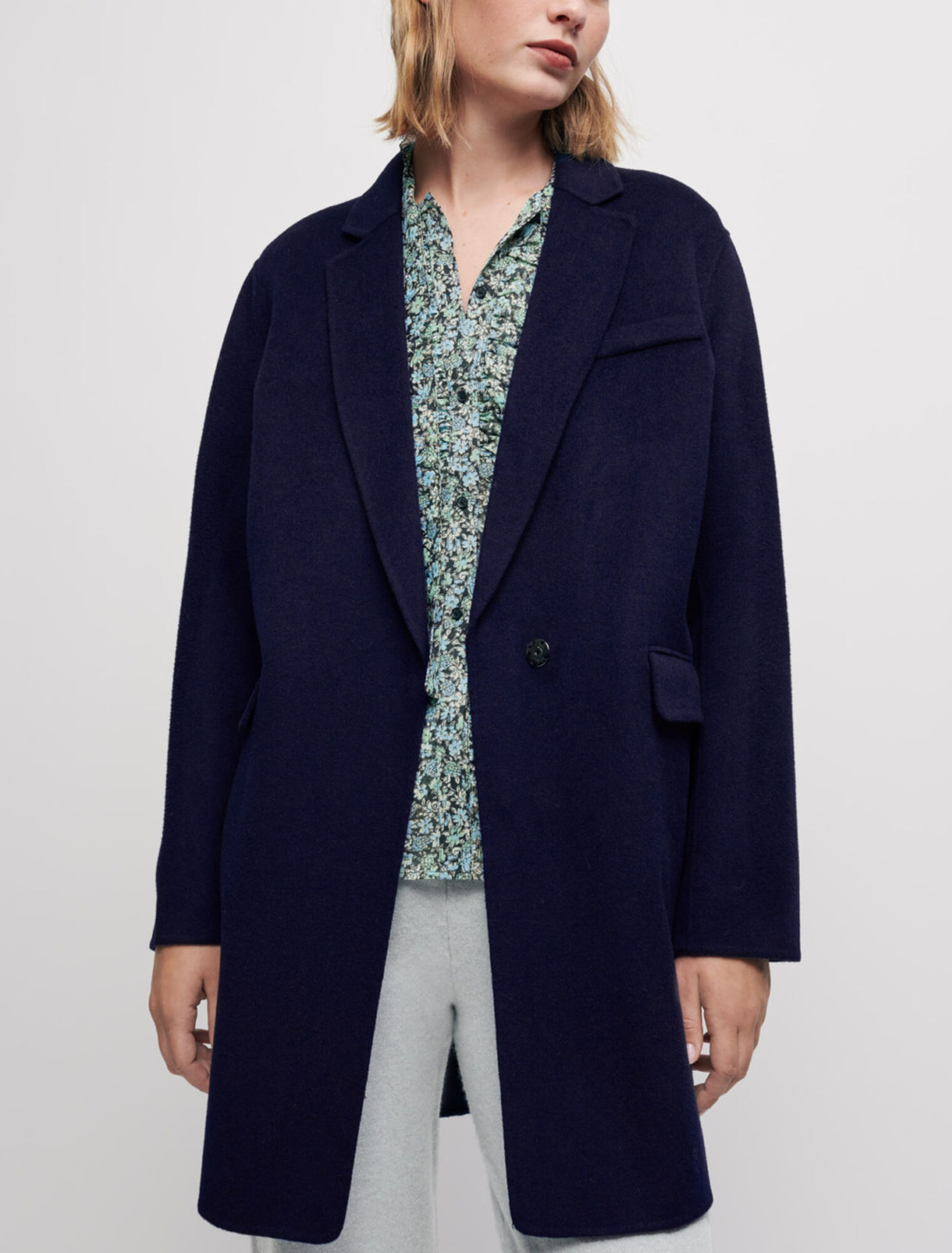 Manteau en double face façon veste