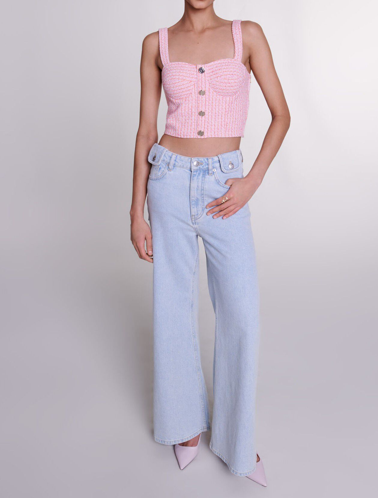Tweed crop top Multicolor For Women | Maje