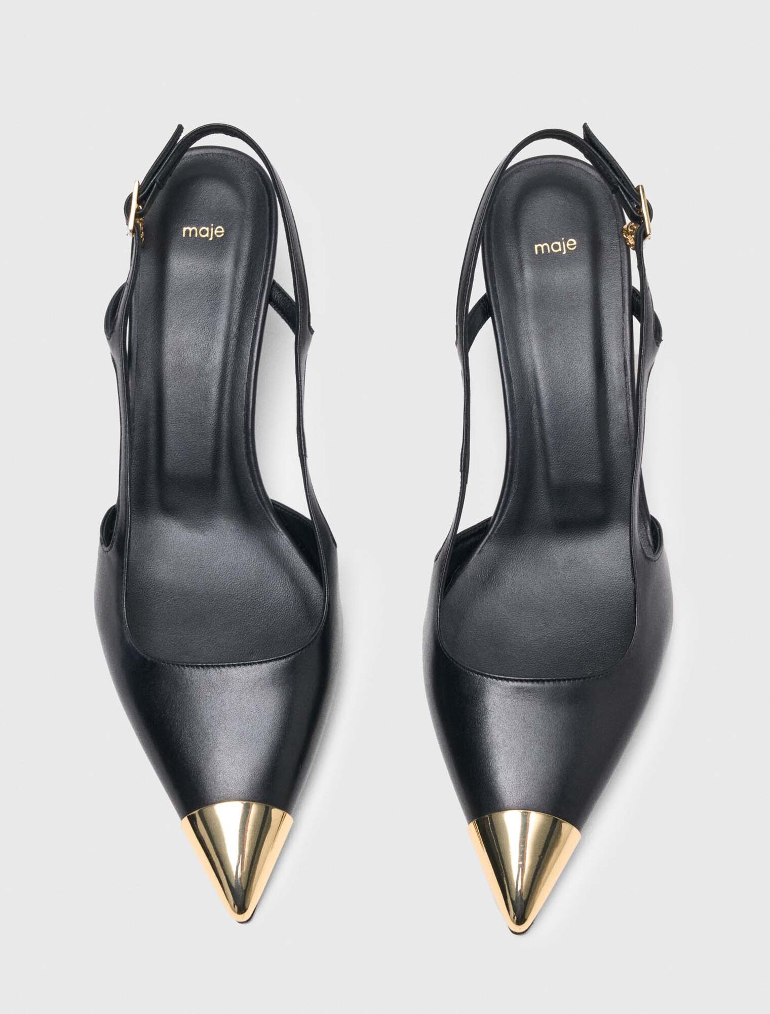 Escarpins slingback en cuir lisse