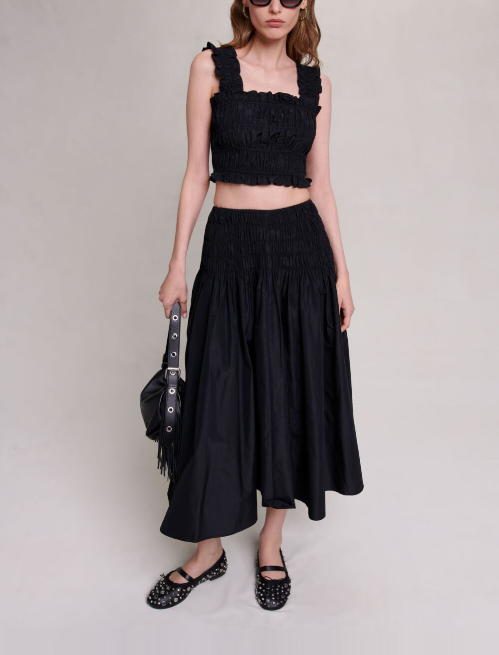 スカート andmary Nancy check skirt black m Nancy check skirt