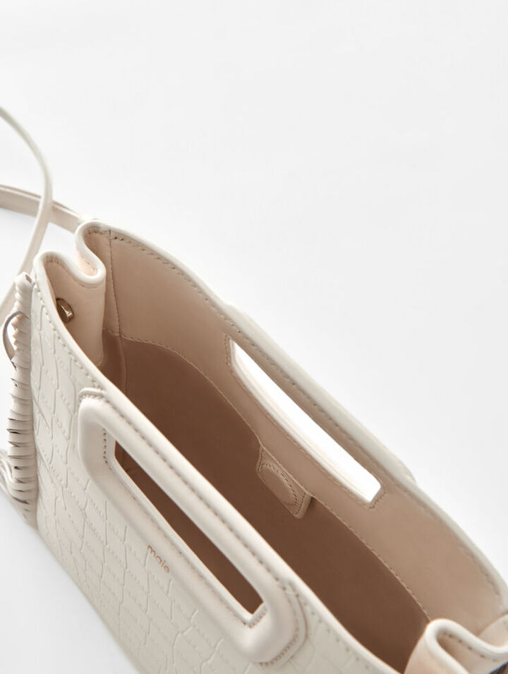 Sac M en cuir effet croco