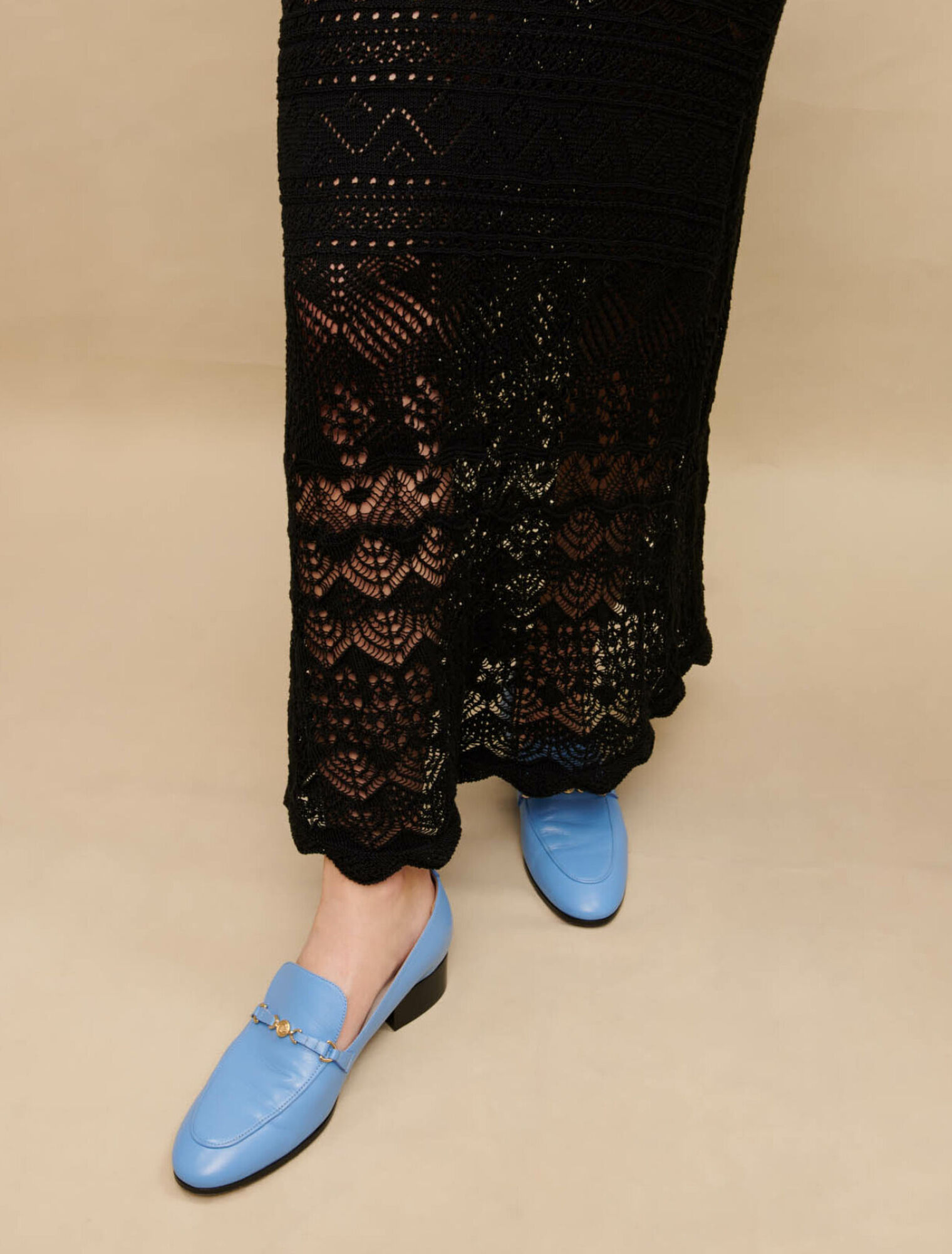 Robe longue en maille ajourée