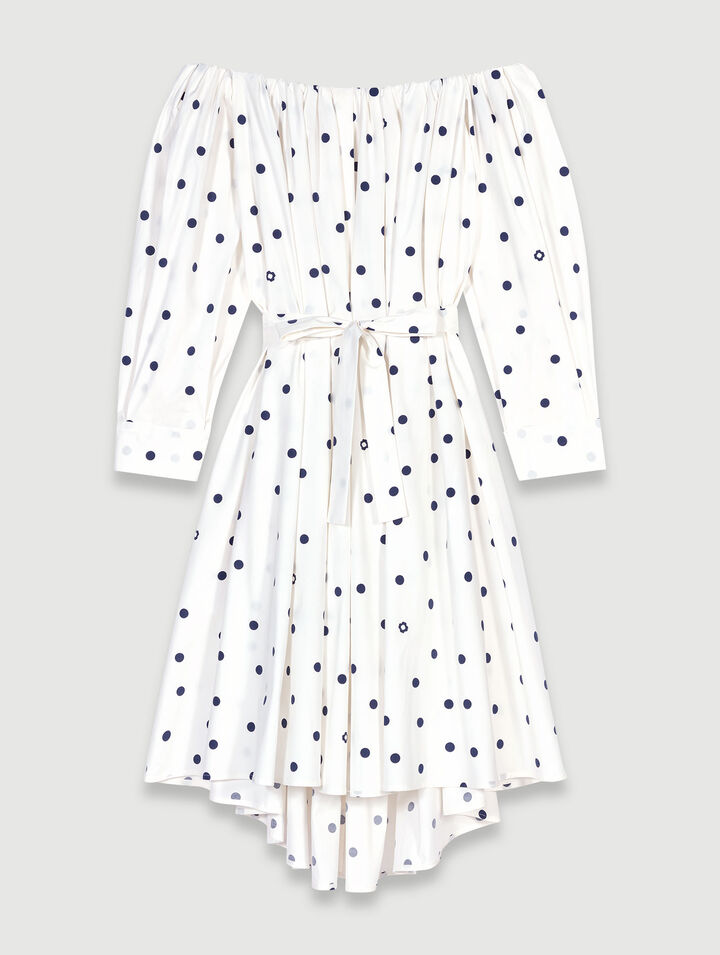 Robe chemise à encolure bardot 