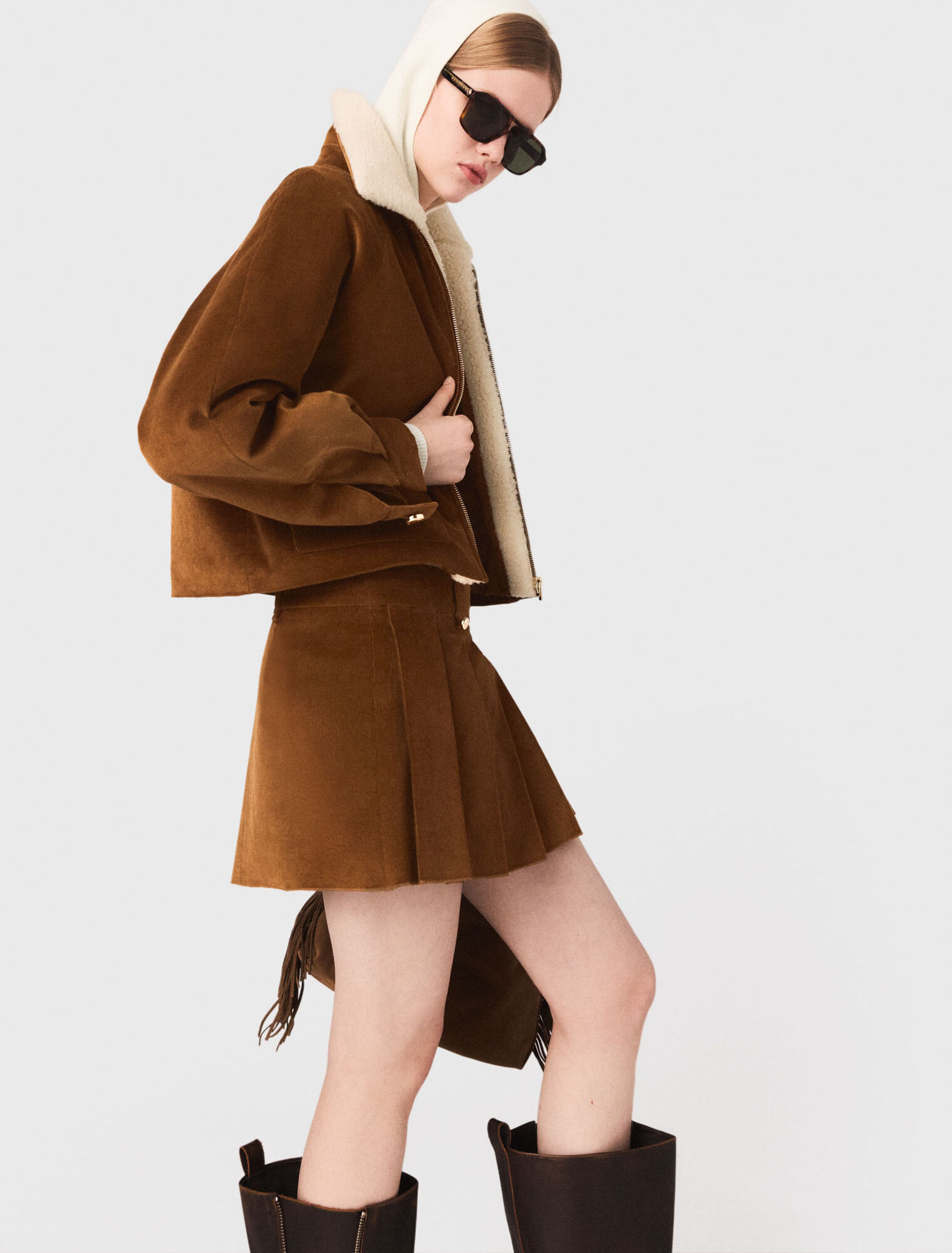 Veste courte en velours côtelé Veste courte en velours côtelé