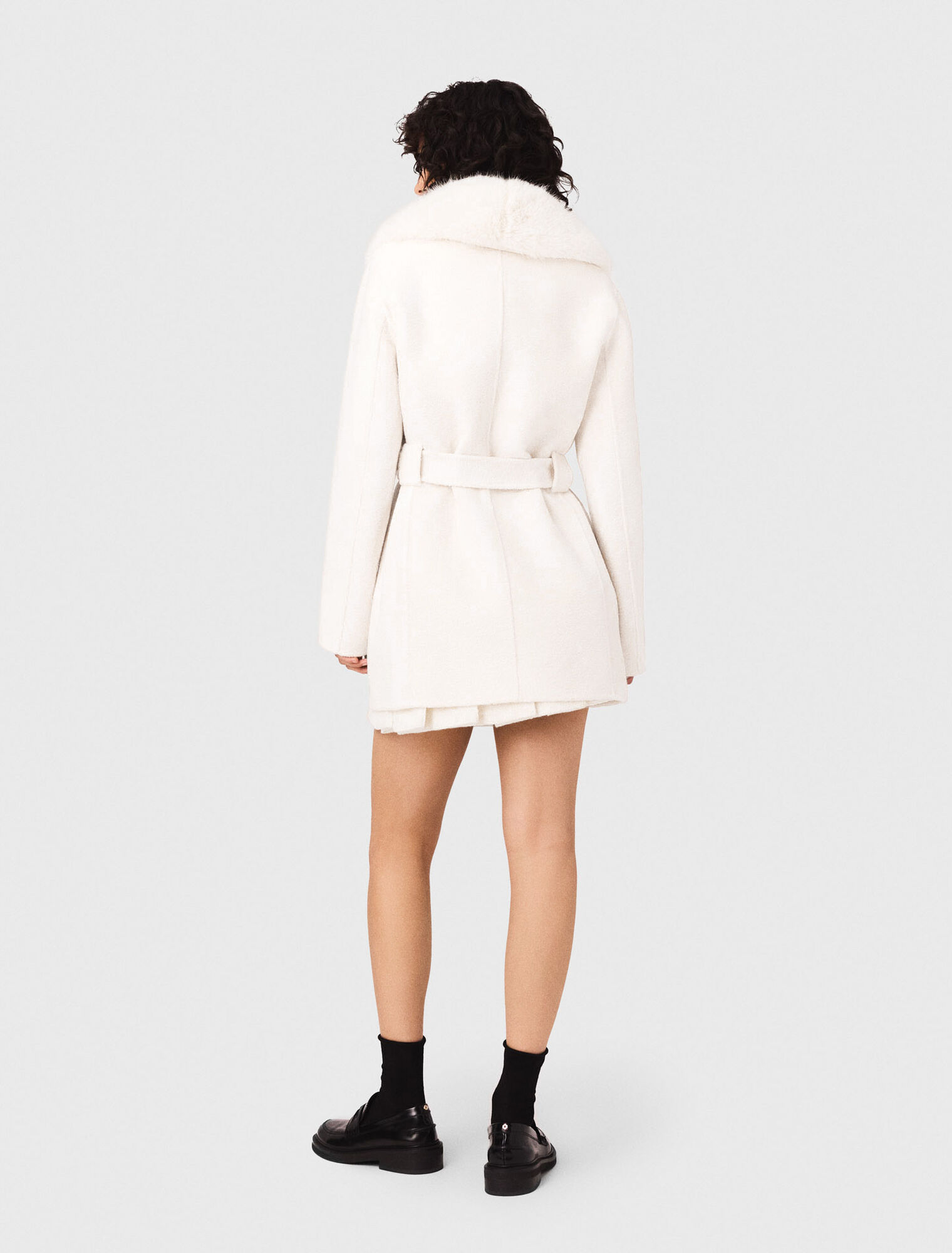 Manteau long en fausse fourrure