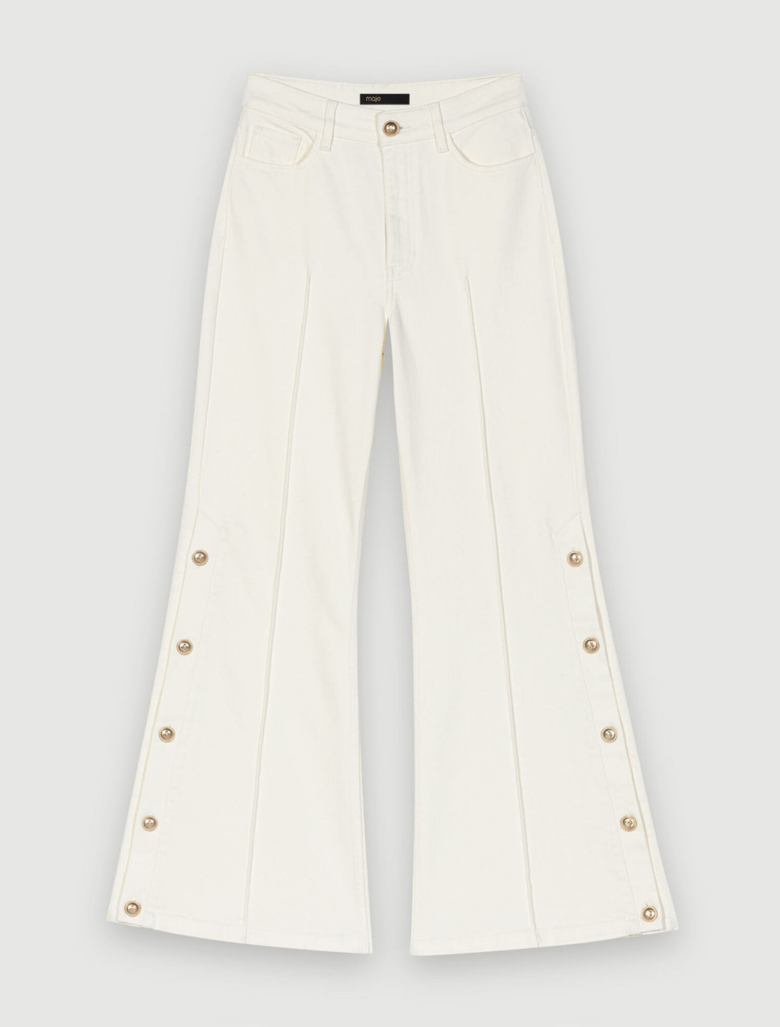Pantalon large à boutons latéraux