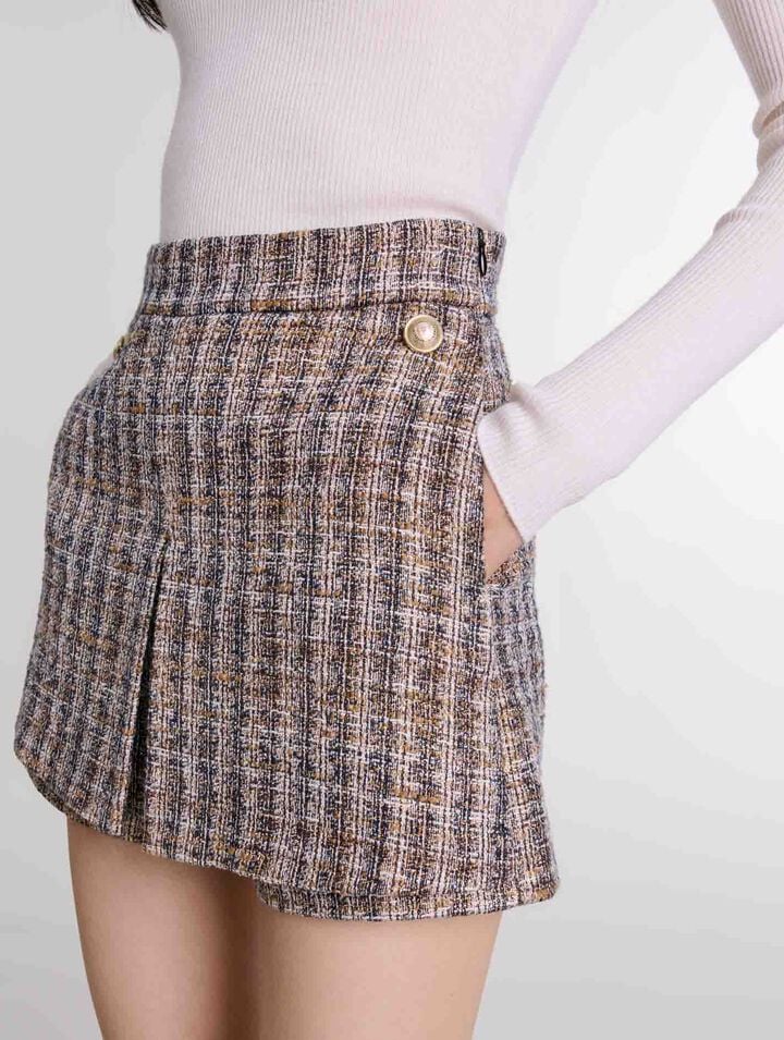 Short trompe l'œil en tweed