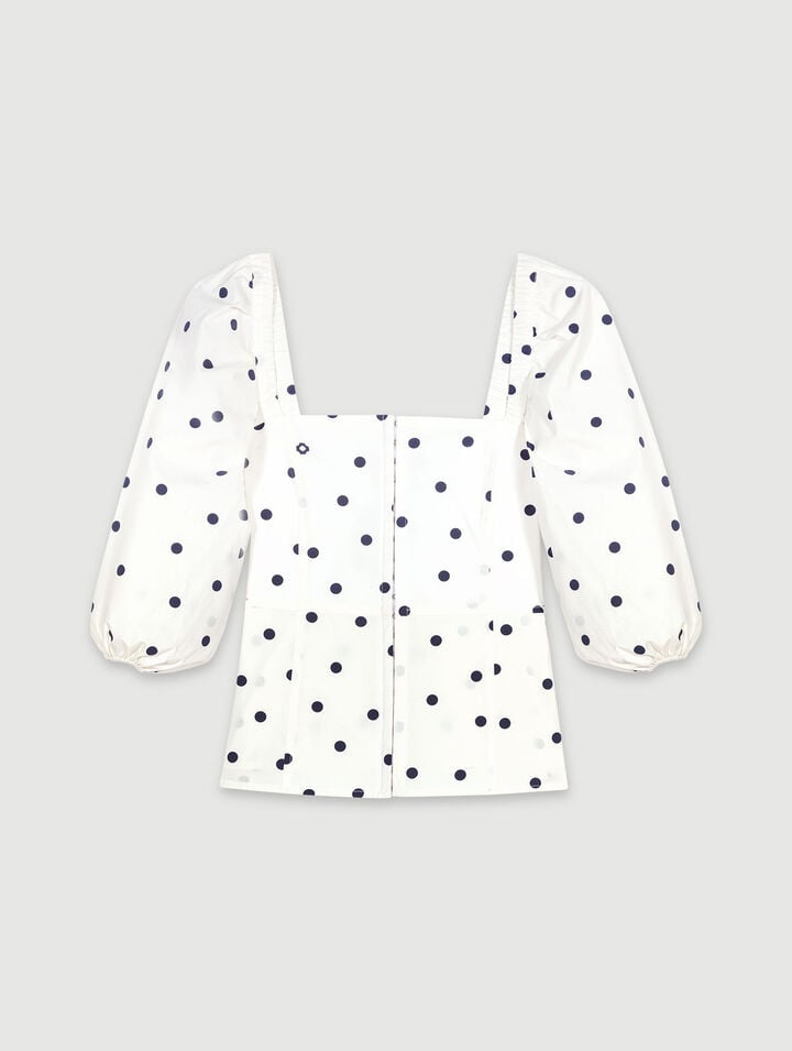 Top à manches bouffantes