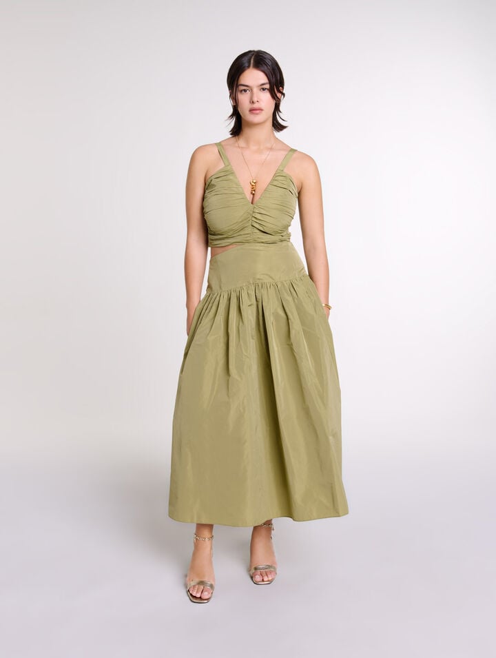 Cutaway taffeta dress