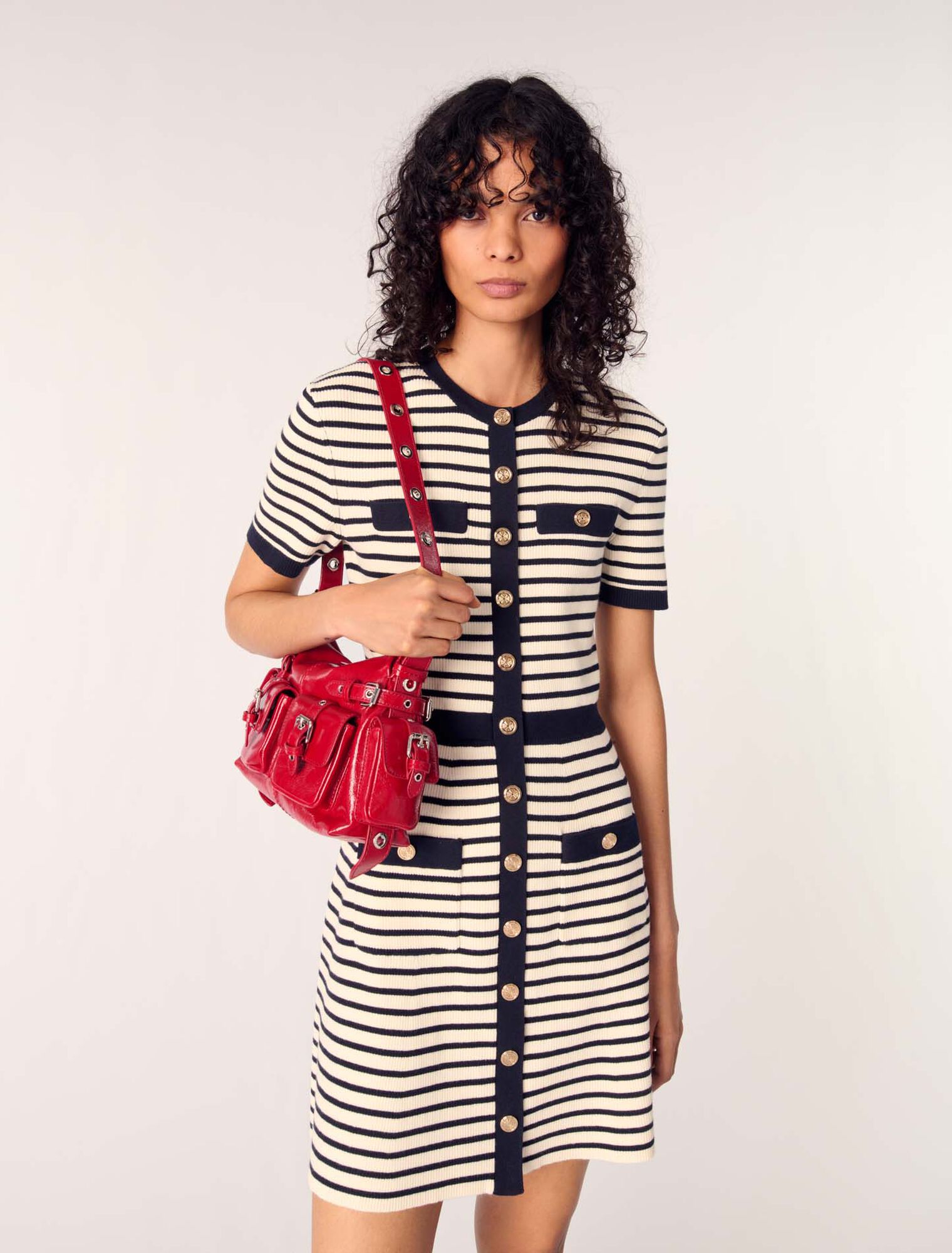 Rib knit mini dress