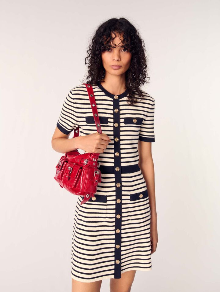 Rib knit mini dress