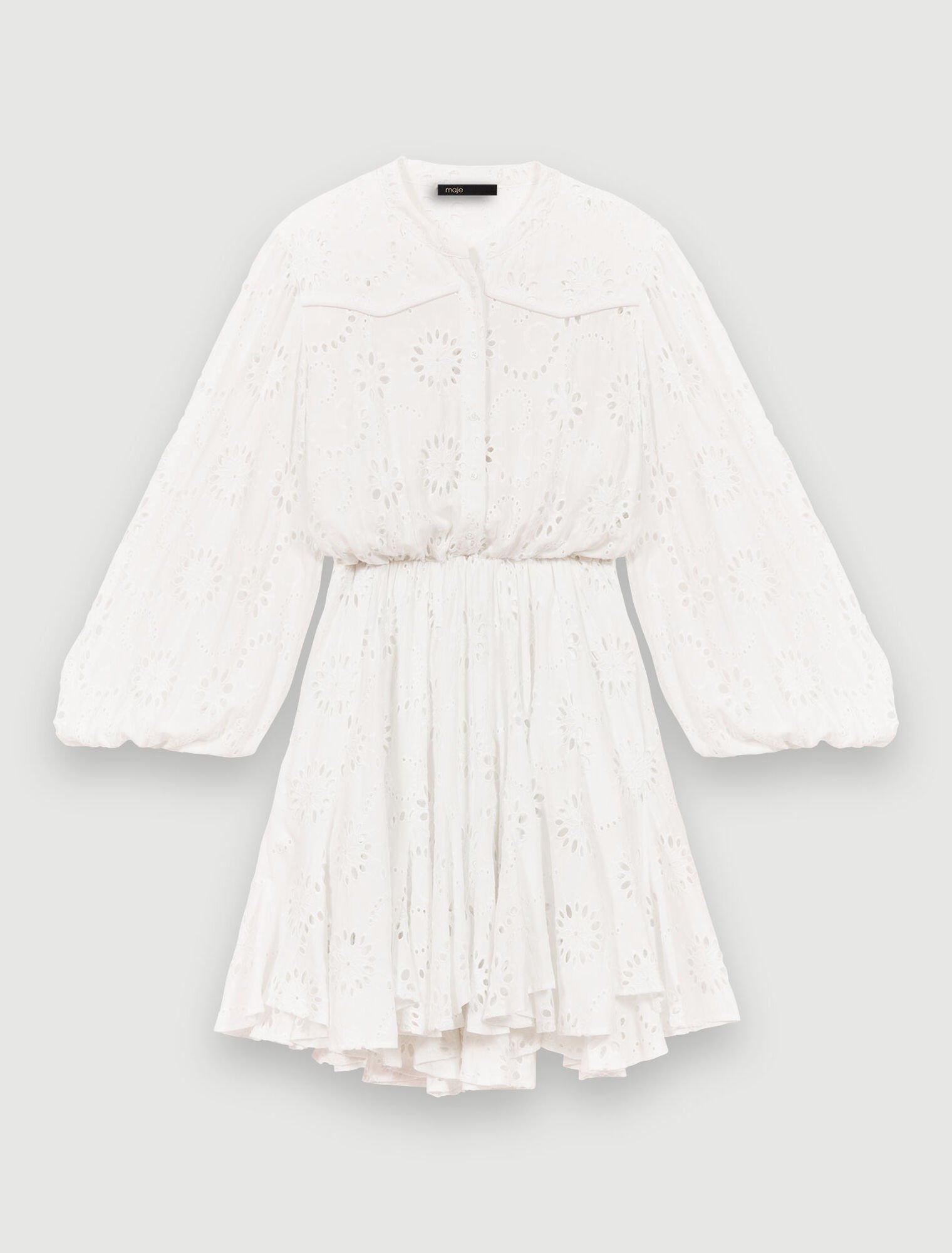 Embroidered ruffled dress