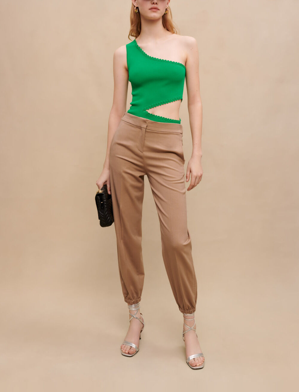 Pantalon resserre aux chevilles Natural pour femme Maje