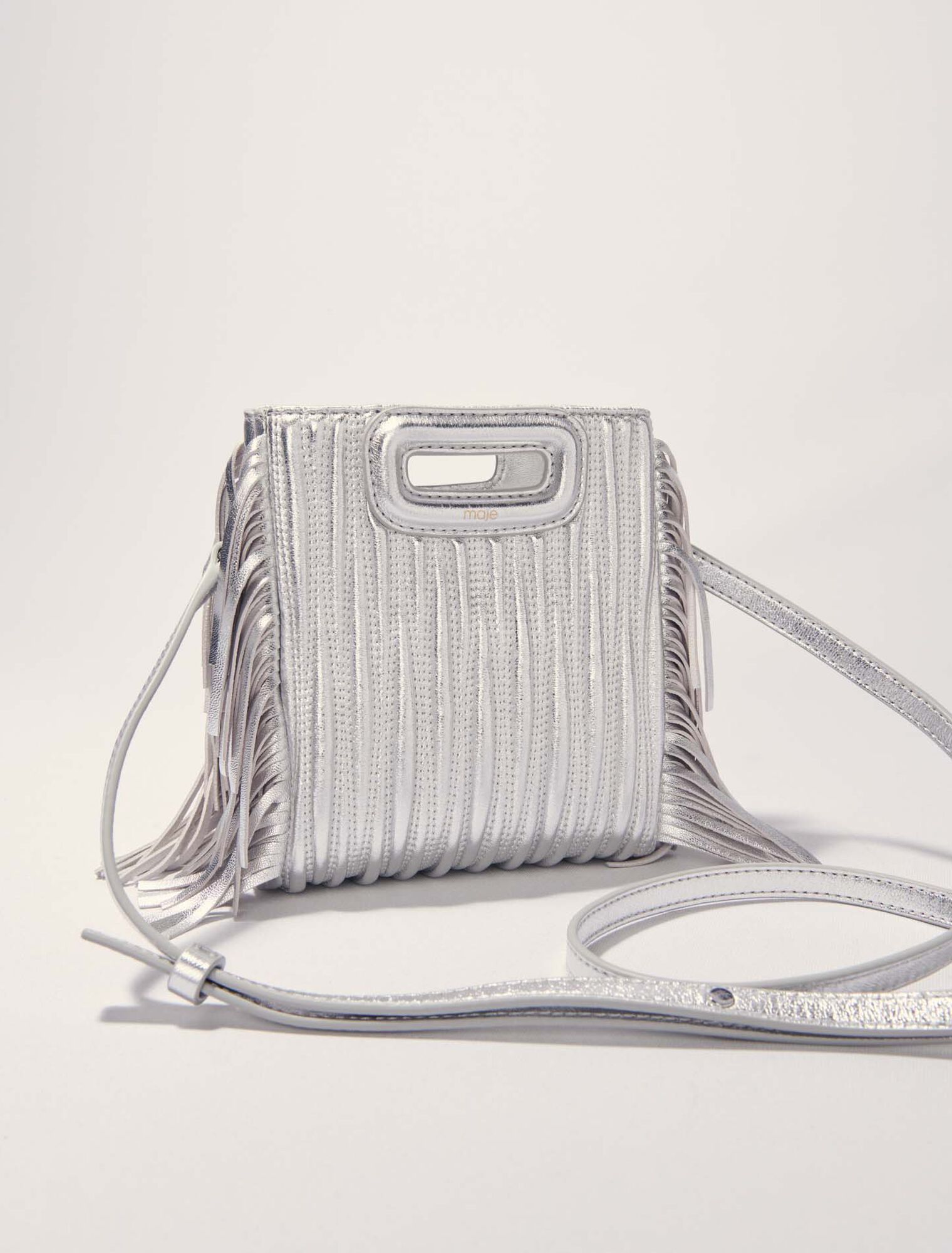 Sac M Mini en cuir matelassé métal