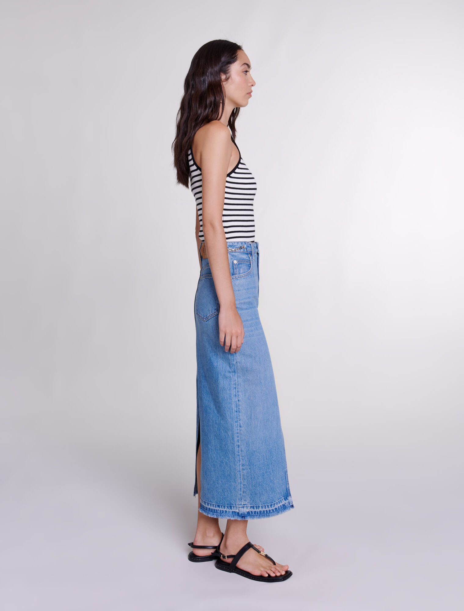 Jupe longue en denim